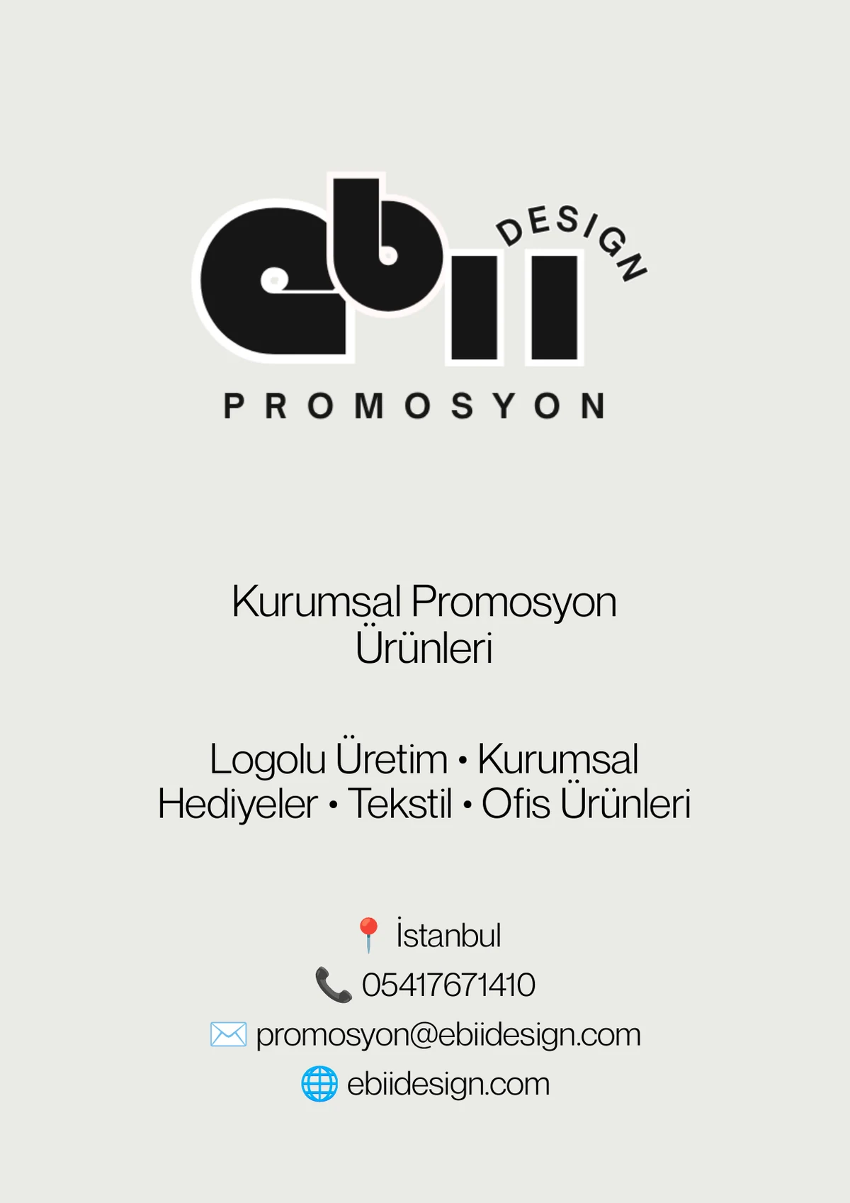 Ebiidesign Promosyon Kataloğu kapak sayfası