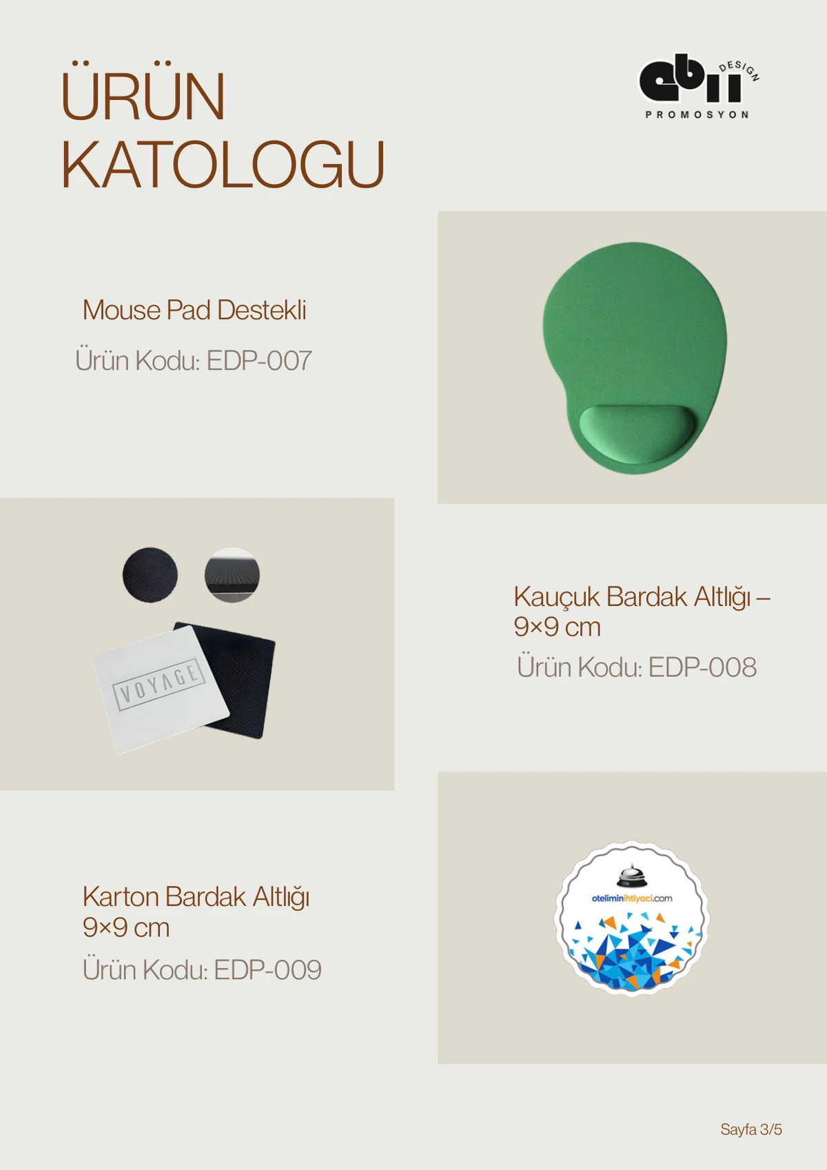 Mouse pad ve bardak altlığı ürünleri