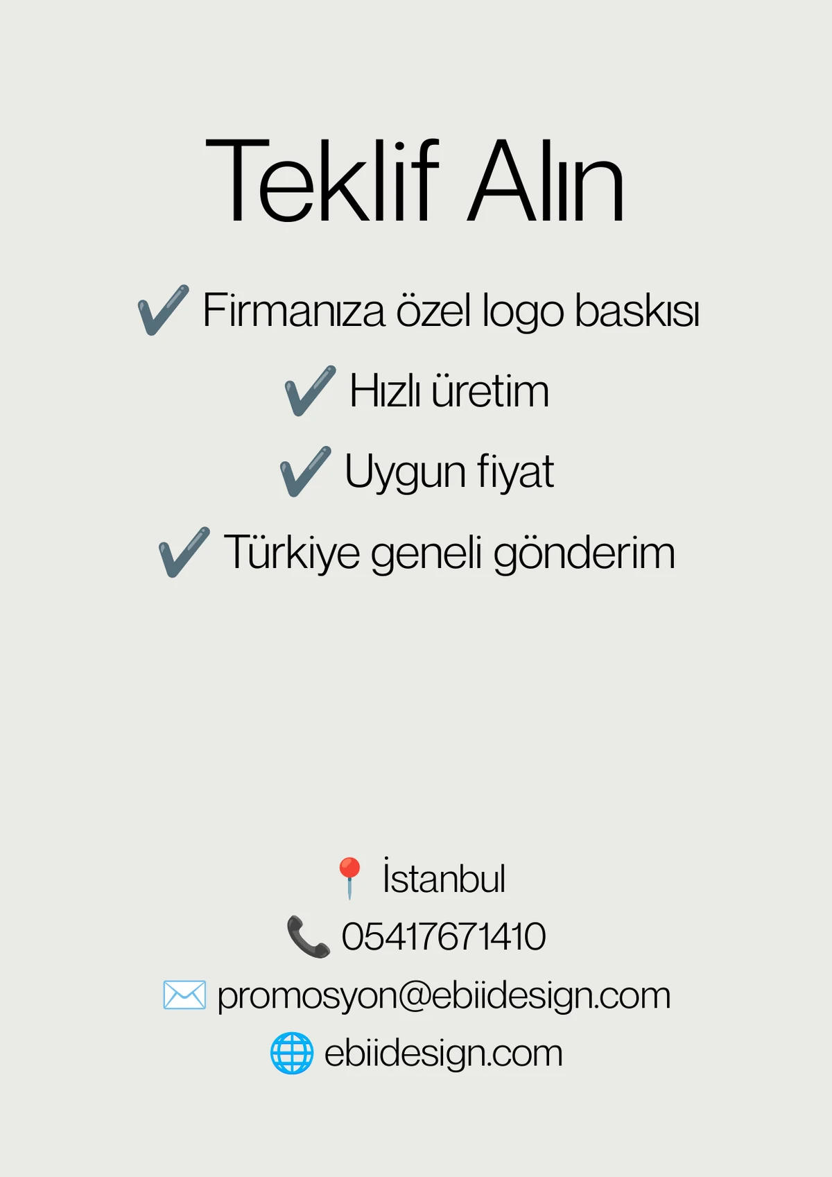Teklif ve iletişim sayfası